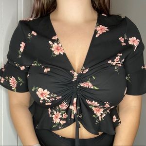 Floral Cinched Top